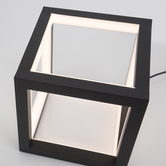 Lampada da comodino moderna cubo nero led dimmerabile