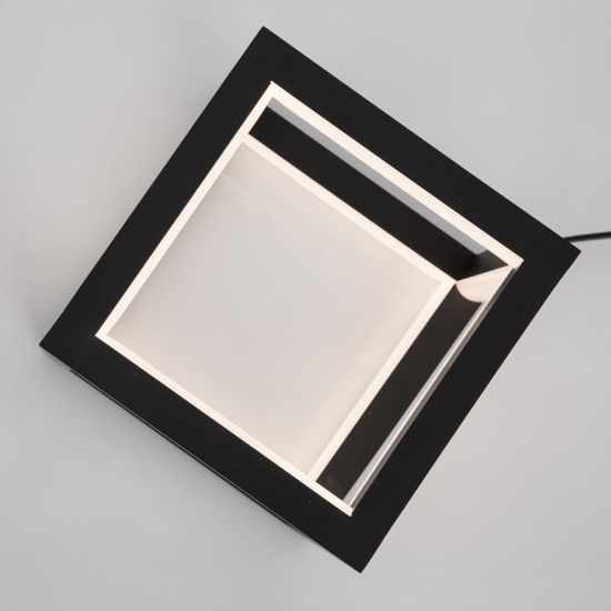 Lampada da comodino moderna cubo nero led dimmerabile