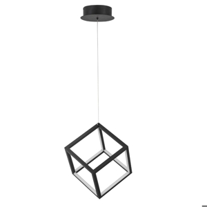 Lampada cubo nero sospensione moderna led 45w 3000k dimmerabile