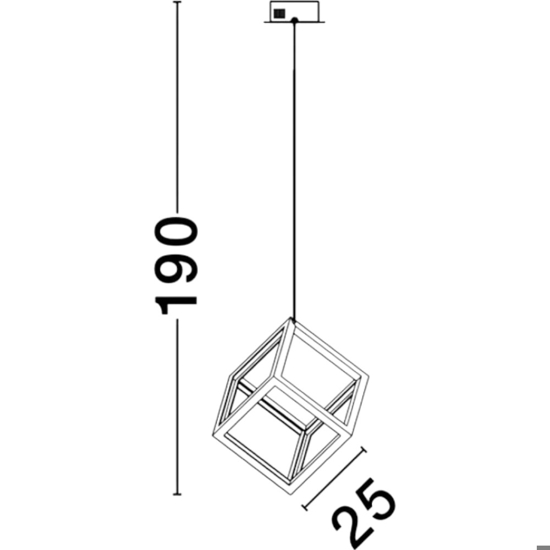 Lampada cubo nero sospensione moderna led 45w 3000k dimmerabile