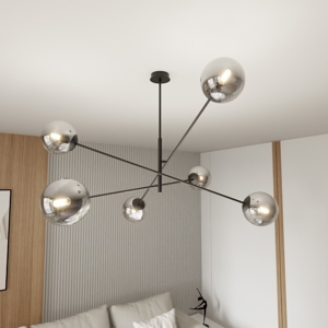 Lampadario sospensione nero luci orientabili design