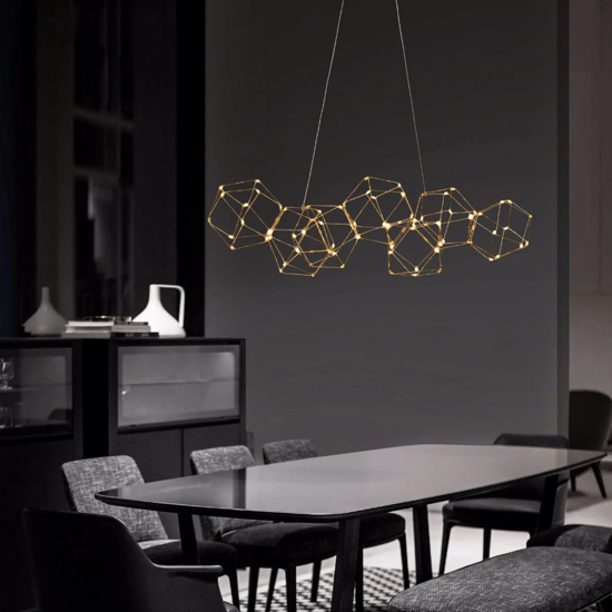 Lampadario costellazione per soggiorno moderno oro led 67w 3000k