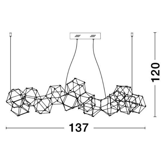 Lampadario costellazione per soggiorno moderno oro led 67w 3000k