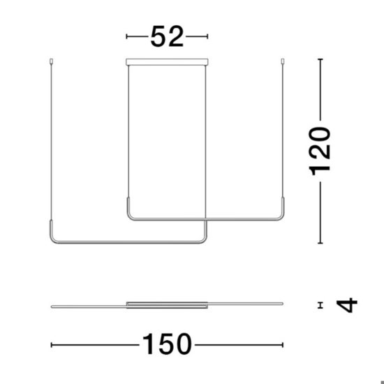 Lampadario led design nero per tavolo da soggiorno 40w 3000k