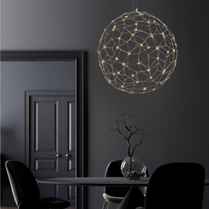 Lampadario a sospensione sfera oro led 22w 3000k per salotto