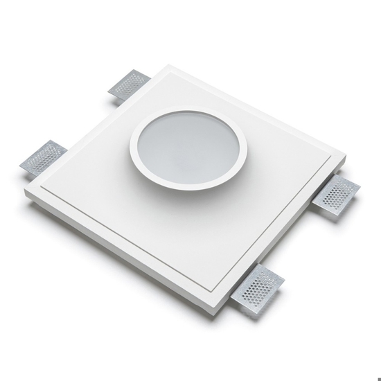 Portafaretto rotondo in gesso cristaly 6w 3000k da incasso a soffitto ip44