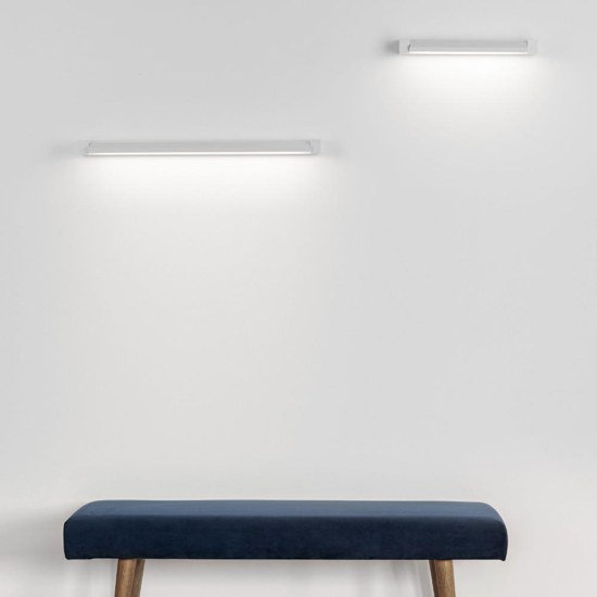 Applique parabola luce led girevole bianco moderna squadrata