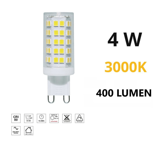 Lampadina led g9 dimmerabile 4w 3000k ottica 300 life