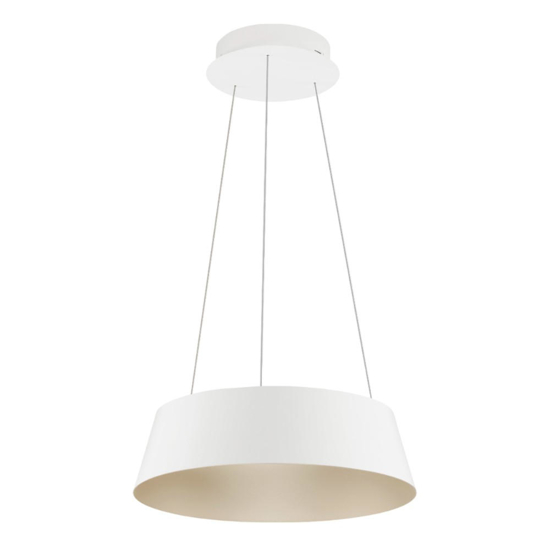 Lampadario cono rovesciato bianco oro led dimmerabile per cucina