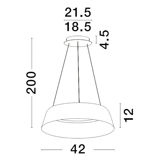 Lampadario cono rovesciato bianco oro led dimmerabile per cucina