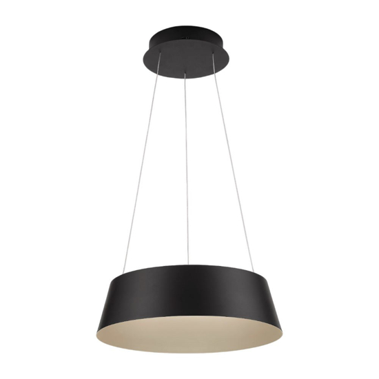 Lampadario led dimmerabile cono rovesciato nero oro per cucina moderna