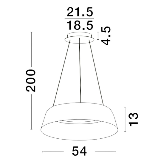 Lampadario per cucina cono rovesciato bianco oro led dimmerabile