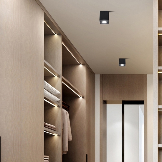 Faretto led da soffitto nero cubo luce orientabile gea luce