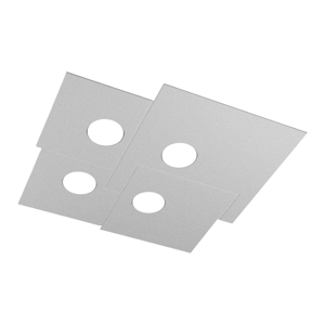 Plafoniera moderna quadrata grigio top light plate