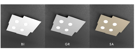 Plafoniera moderna quadrata grigio top light plate