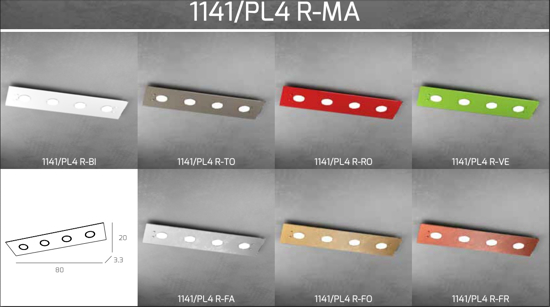 Plafoniera moderna rettangolare vetro marrone lucido top light path