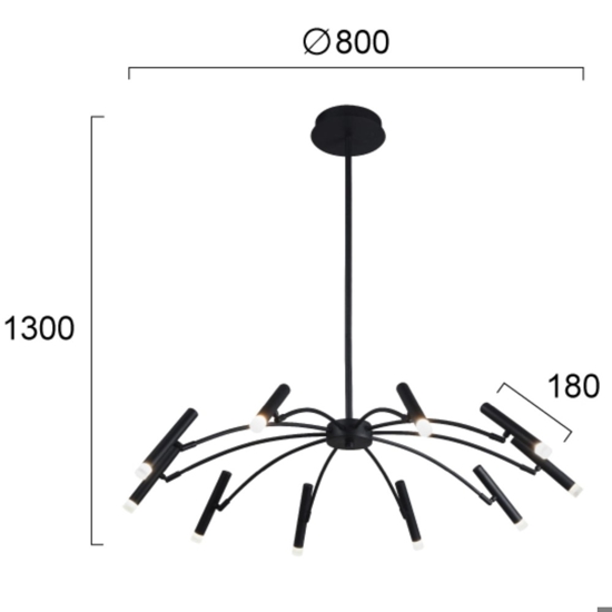 Lampadario led per soggiorno moderno nero 3000k dimmerabile