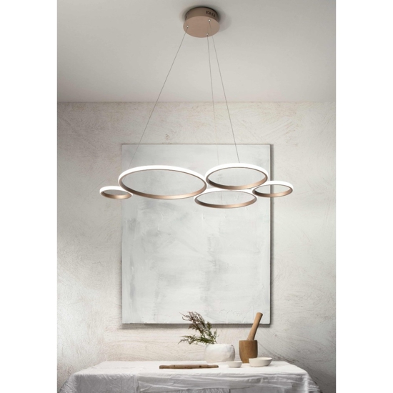 Lampadario ondaluce so pois oro led 60w 3000k per soggiorno