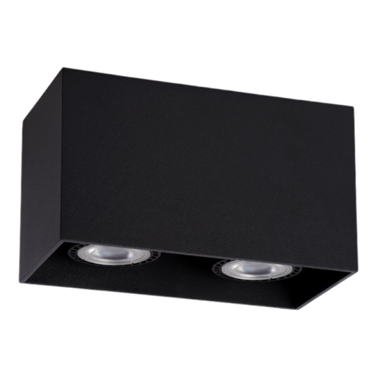 Faretti da soffitto led 2 luci gu10 nero rettangolare