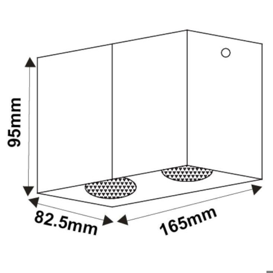 Faretti da soffitto led 2 luci gu10 nero rettangolare