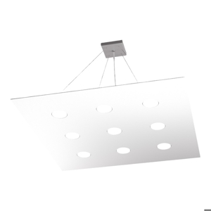 Lampadario moderno bianco quadrato top light area