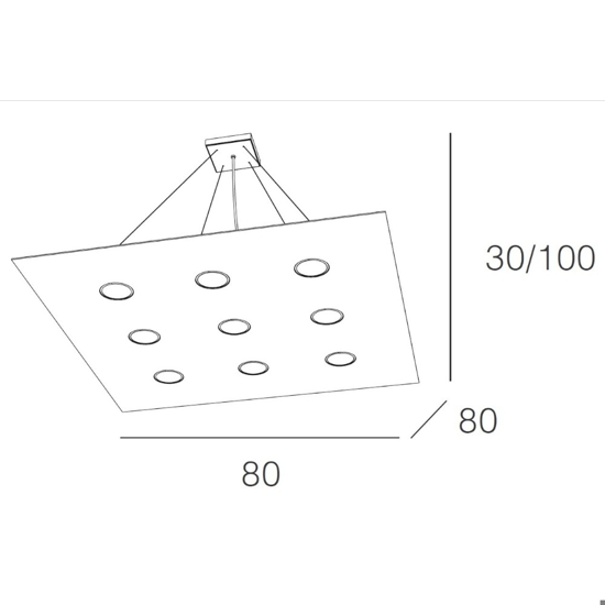 Lampadario moderno bianco quadrato top light area