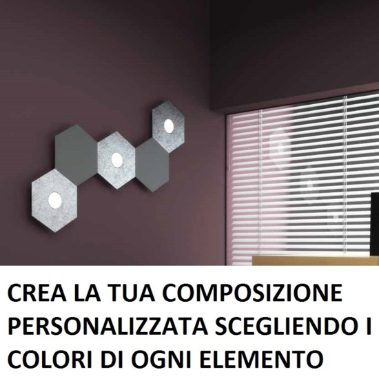 Hexagon top light plafoniera led 5 luci intercambiabili soggiorno moderno