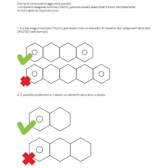 Hexagon top light plafoniera led 5 luci intercambiabili soggiorno moderno