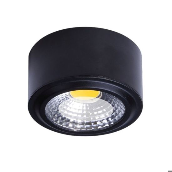 Faretto led 8w 3200k da soffitto nero rotondo fp