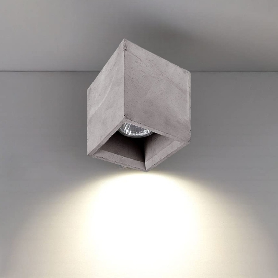 Faretto led cubo di cemento grigio da soffitto gu10