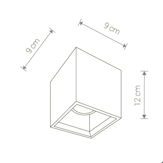 Faretto led cubo di cemento grigio da soffitto gu10