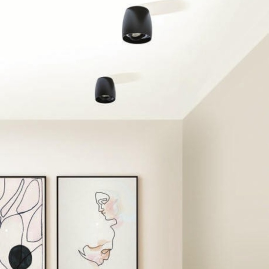 Faretto led da soffitto nero orientabile moderno