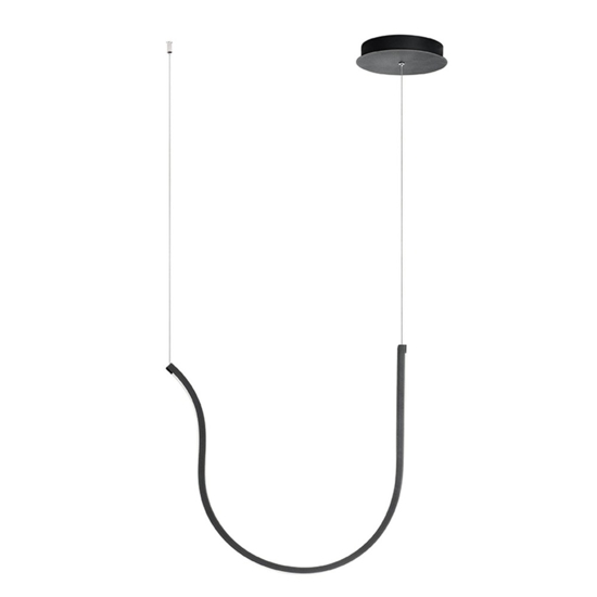 Ondaluce so arqua nero lampadario moderno led 42w 3000k