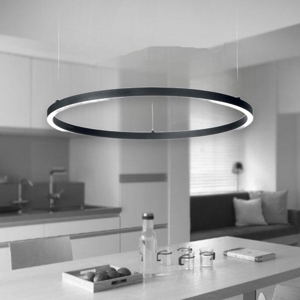 Ideal lux oracle slim sp d070 nero round lampadario led moderno cerchio 38w 3000k