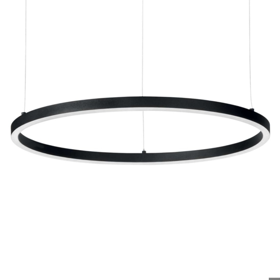 Ideal lux oracle slim sp d070 nero round lampadario led moderno cerchio 38w 3000k