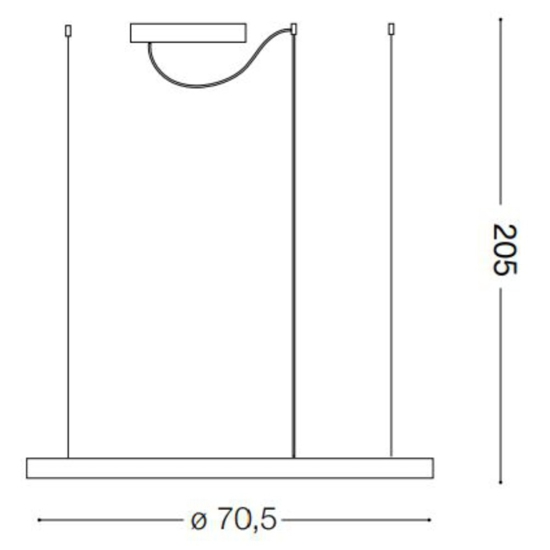 Ideal lux oracle slim sp d070 nero round lampadario led moderno cerchio 38w 3000k