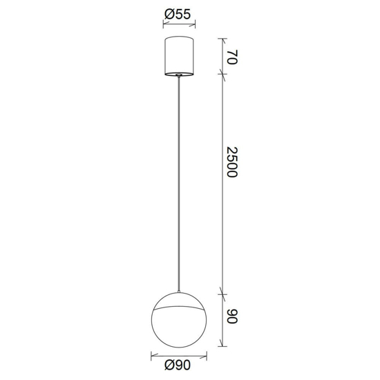 Lampada dorata a sospensione sfera per comodini camera da letto