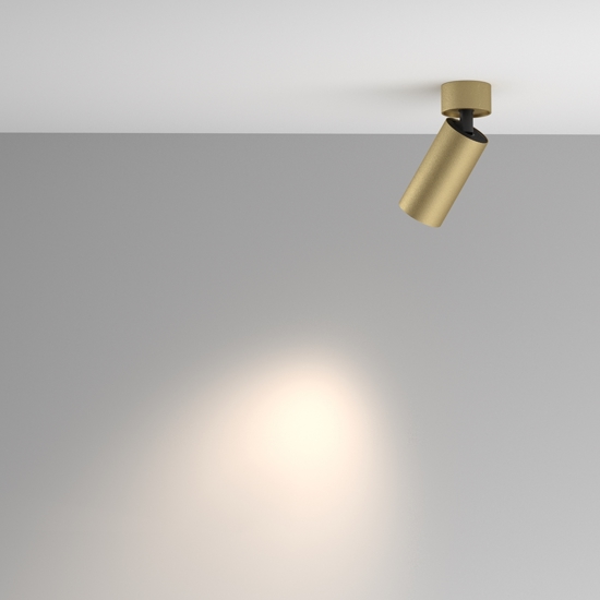 Faretto led da soffitto cilindro orientabile oro