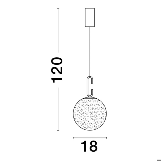 Lampada a sospensione led sfera vetro per camera da letto