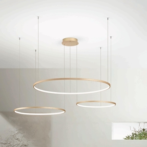 Ondaluce lampadario moderno soel so 3 oro cerchi led