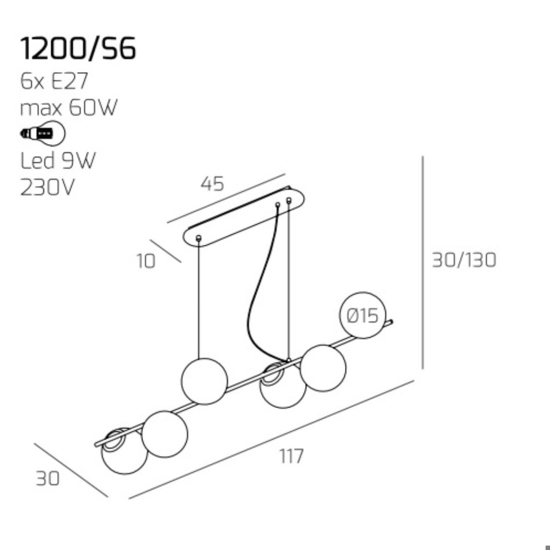 Lampadario a sospensione per soggiorno moderno sabbia top light boomerang