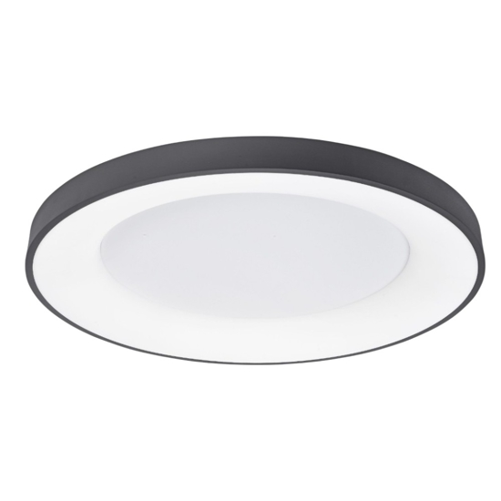 Plafoniera cerchio 60cm led nera 50w 3000k dimmerabile moderna