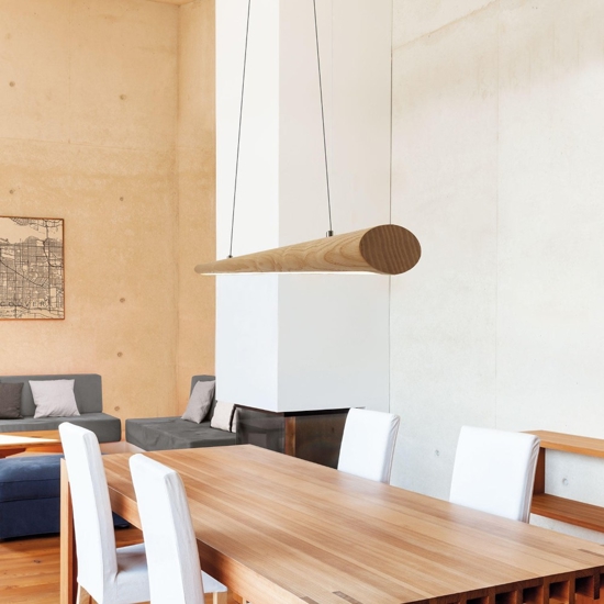 Lampadari a led cucina di legno frassino per tavolo da pranzo 22w 3000k