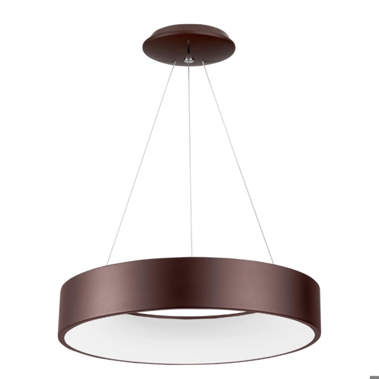 Lampadario cerchio 60cm sospensione led 3000k marrone