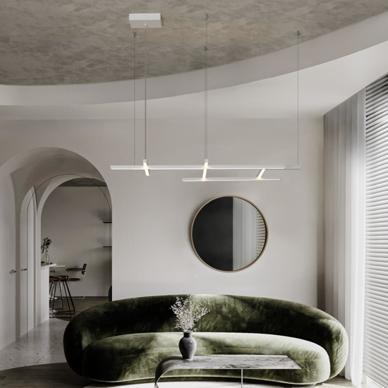 Lampadario design moderno bianco led 3000k per soggiorno