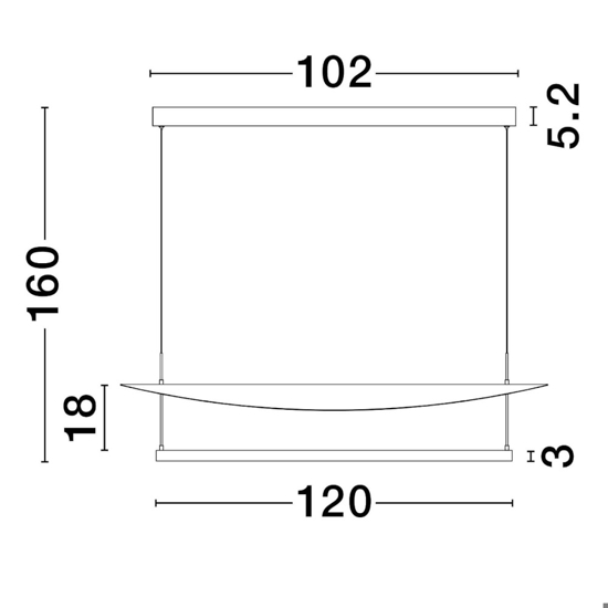 Lampadario led 81w 3000k dimmerabile per tavolo soggiorno moderno