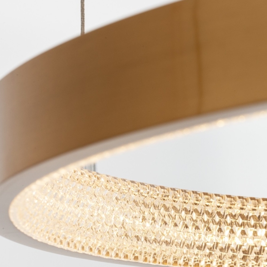 Lampadario a sospensione cerchio 110cm led oro per salone