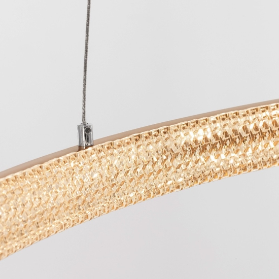 Lampadario a sospensione cerchio 110cm led oro per salone