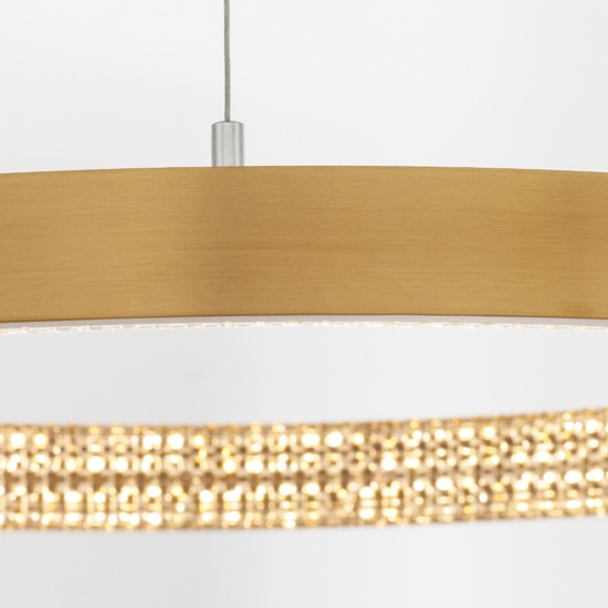 Lampadario a sospensione cerchio 110cm led oro per salone