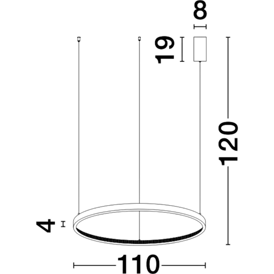 Lampadario a sospensione cerchio 110cm led oro per salone